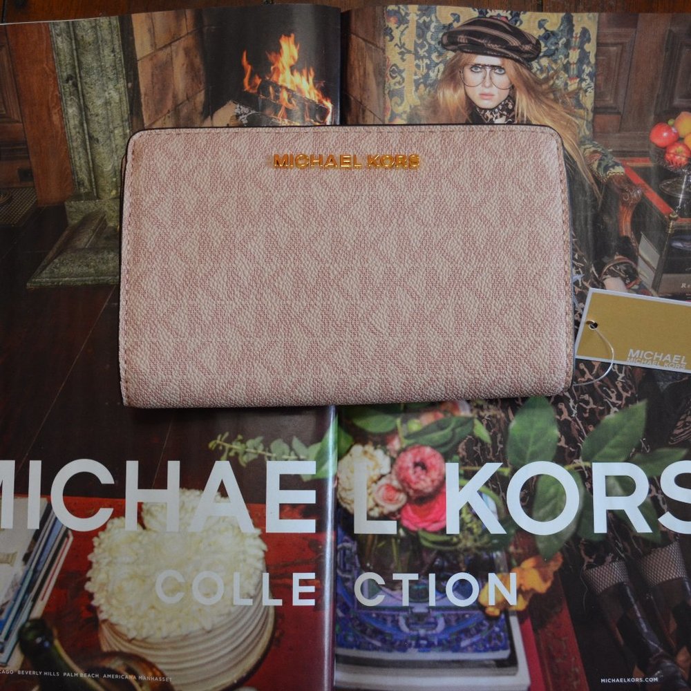 Michael Kors Jet Set Slim Bifold Fawn Pink Wallet